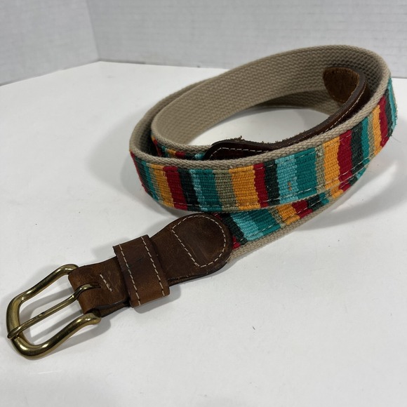 Other - A Tail‎ We Could Wag Belt Adult 42 Boho Hippie Colorful Stripe Woven Fabric